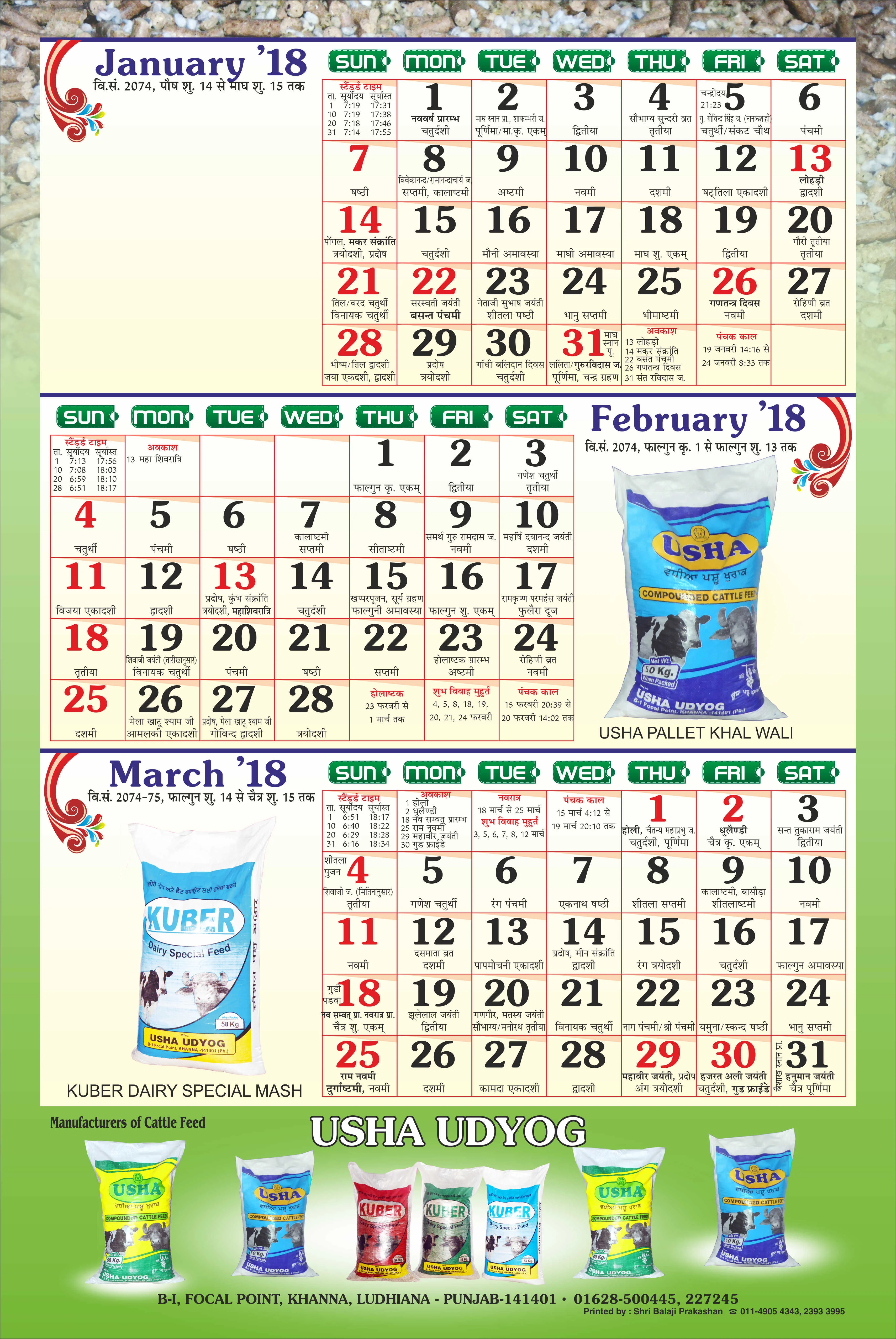 Multi-page wall calendar for FMCG brand by Mithilesh Kumar